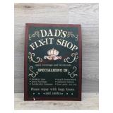 Dads fix-it shop sign