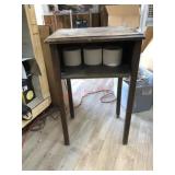 Bathroom table toilet paper holder