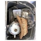 A box of kettle, basket, and more