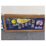 Indiana pacers memorabilia wall hanging. Roughly
