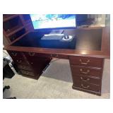 65x32 leather top executive cherry desk