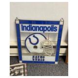 Indianapolis colts stained glass window hanger