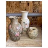 3 decorative vases