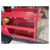 Red rolling shop cart