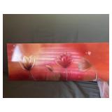 32" wide red metal wall art