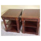 2 basset elway cherry end tables