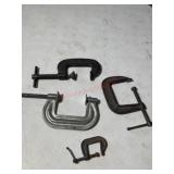 4 various c clamps 5" is biggest one