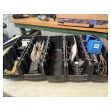 5 stackable grays of electrical supplies