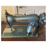 Vintage Morse deluxe sewing machine with cabinet