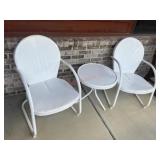 White 3pc vintage patio set