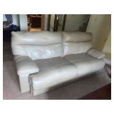 Leather double reclining sofa