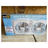 Holmes manually reversible twin window fan