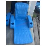Blue pool floatation chair