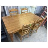 Knotty pine table and 4 chairs