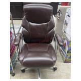 Brown leather office chair
