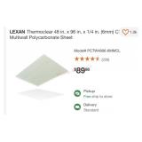 4  Thermoclear 48 in. x 96 in. x 1/4 in. (6mm)