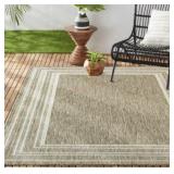 New Nicole Miller country tan indoor outdoor rug