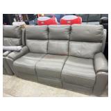 Scratch and dent leather double reclining sofa