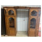 3 pc oak lighted media center