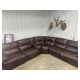 Scratch and dent leather reclining sectional