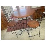 Bistro pub table and 2 stools.