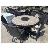 New 7pc sunbrella patio table and chairs with