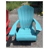 Damaged teal Adirondack chair