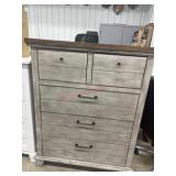 Scratch/Dent 5 drawer grey dresser