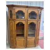 Oak 2 pc curio cabinet