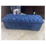 New tufted blue bench with storage