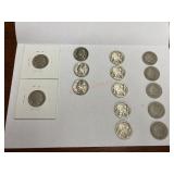 3-1945 nickels, 7-indian head