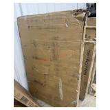 tufted tan QN size headboard and frame