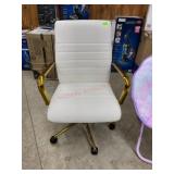 Faux leather and gold tone office chair