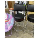 Metal and faux leather bar stool