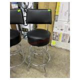 Metal and faux leather bar stool