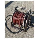 Garden hose reel with hose