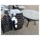 New 7pc sunbrella patio table and chairs.  Chairs