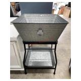 Galvanized bucket cooler with bottle opener