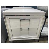 Scratch/Dent white knight stand with glass drawer