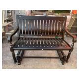 New Black outdoor rocking bench