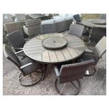 New 7pc sunbrella patio table and 6 chairs