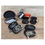 2 Bluetooth speakers and 5 wireless headphones