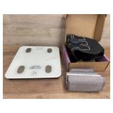 Fitindex scale. Body massager and blood pressure