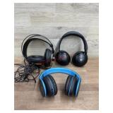 3 sets headphones 2 wireless one wired