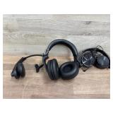 2 sets stereo headphones and one wireless mono