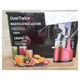 Over twice masticating juicer