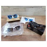 3 pairs of Underarmor sunglasses, 1 pair of Costa