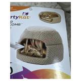 Smartykat fringed honeycomb convertible cat bed