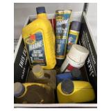 Box of opened Marine gear lube, opened marine