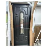 36ï¿½ Masonite steel entry door with lead glass